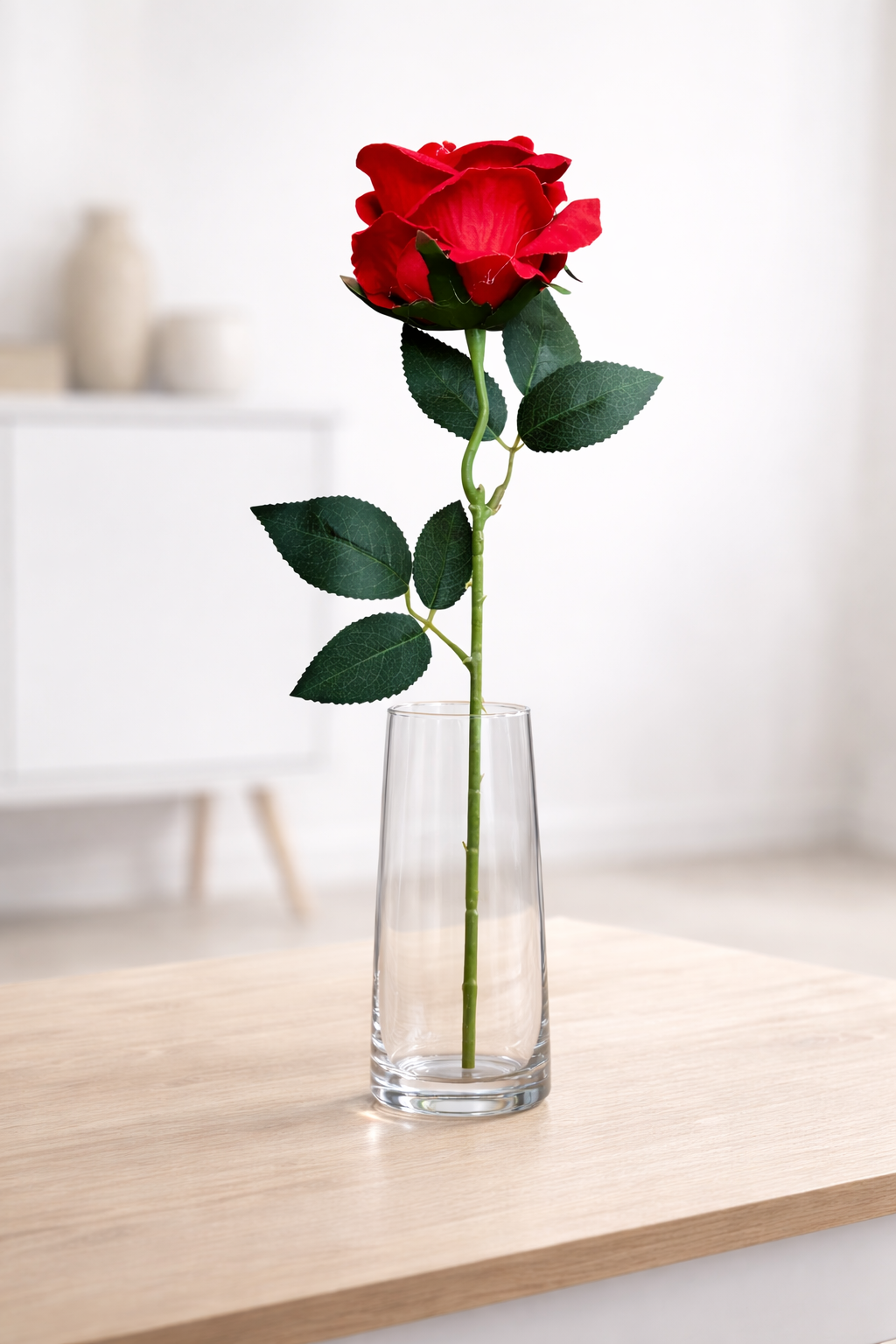 Róża welurowa czerwona – 51 cm - obrazek 3