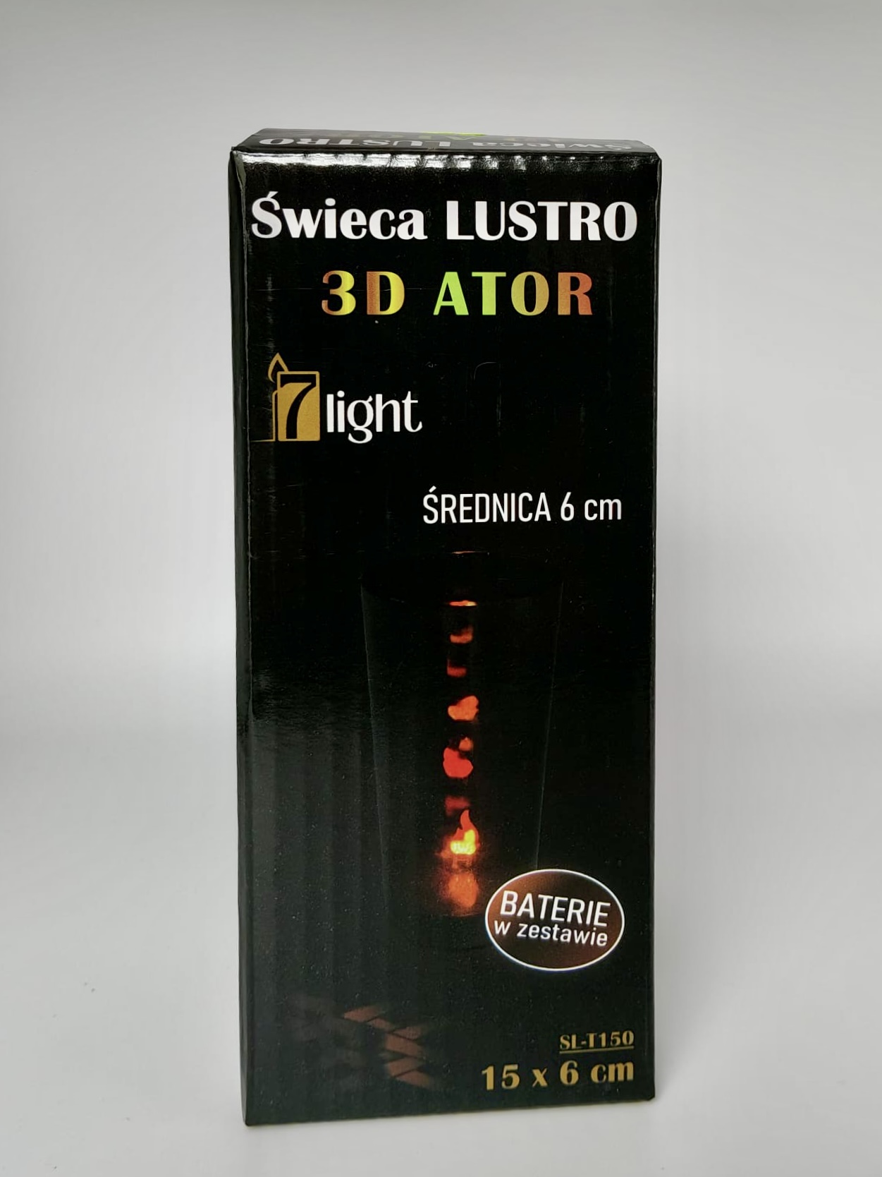 Świeca LUSTRO 3D z efektem płomienia – 15 cm - obrazek 5